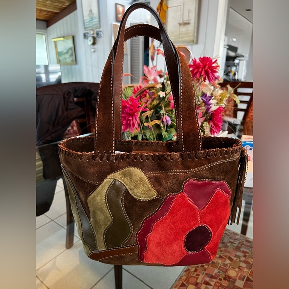 Coach 06 #9258 Soho Floral Suede Poppy Tote! - Picture 1 of 11